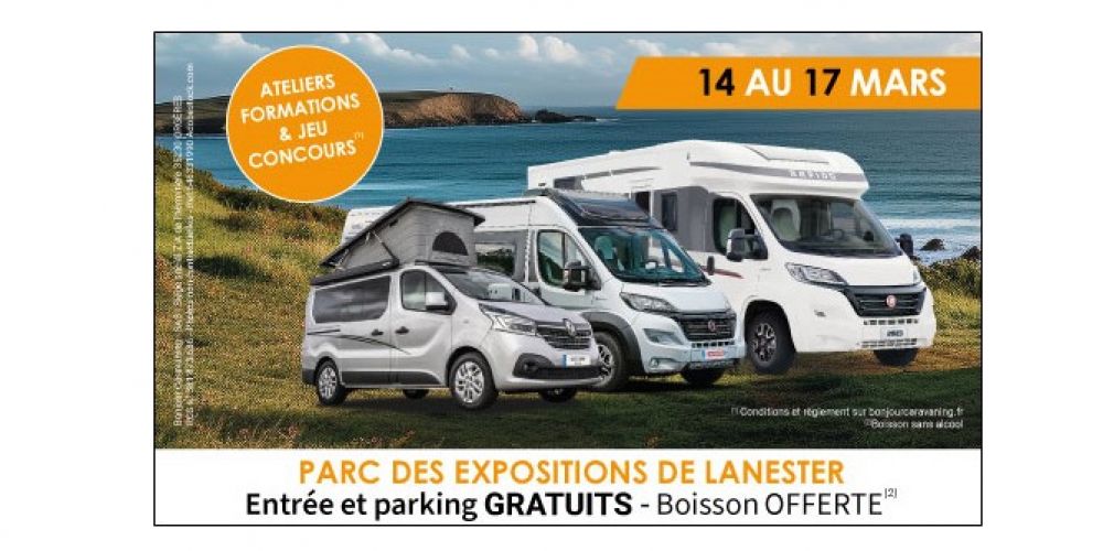 PLONGEZ DANS L’UNIVERS DU CAMPING-CAR SALON BONJOUR CARAVANING 2024 à LANESTER, du 14 au 17 mars